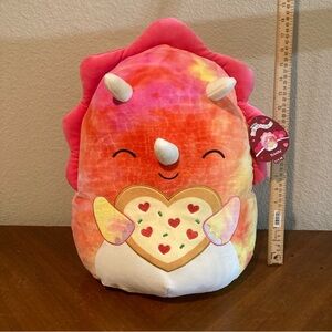 Squishmallows Trinity the Triceratops 16” Valentine’s Day w/ Pizza plush